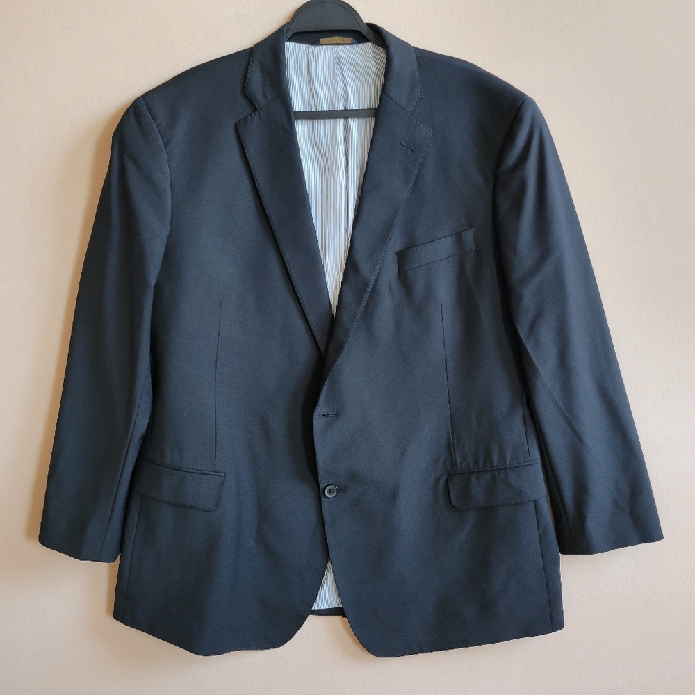 Brooks Brothers Fitgerald‎ Black Blazer  Wool Blend Old money career Size 48R